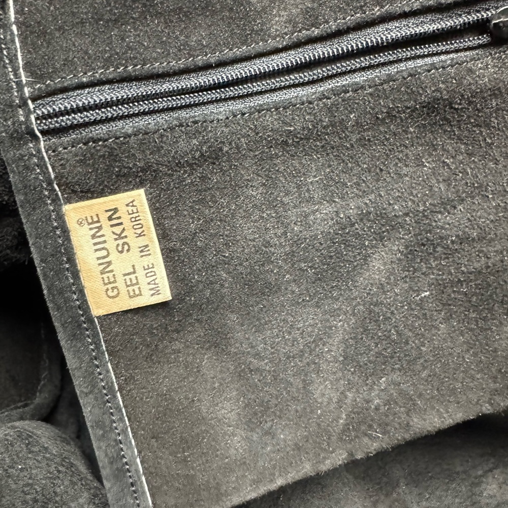 Vintage Genuine Eel Skin Puffer Shoulder Bag Clutch - Picture 15 of 16